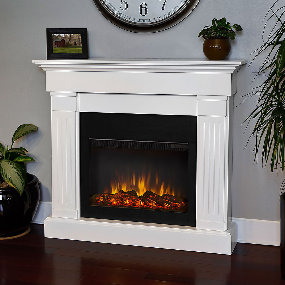 White Electric Fireplace
 Crawford Electric Fireplace Mantel Package in White 8020E W