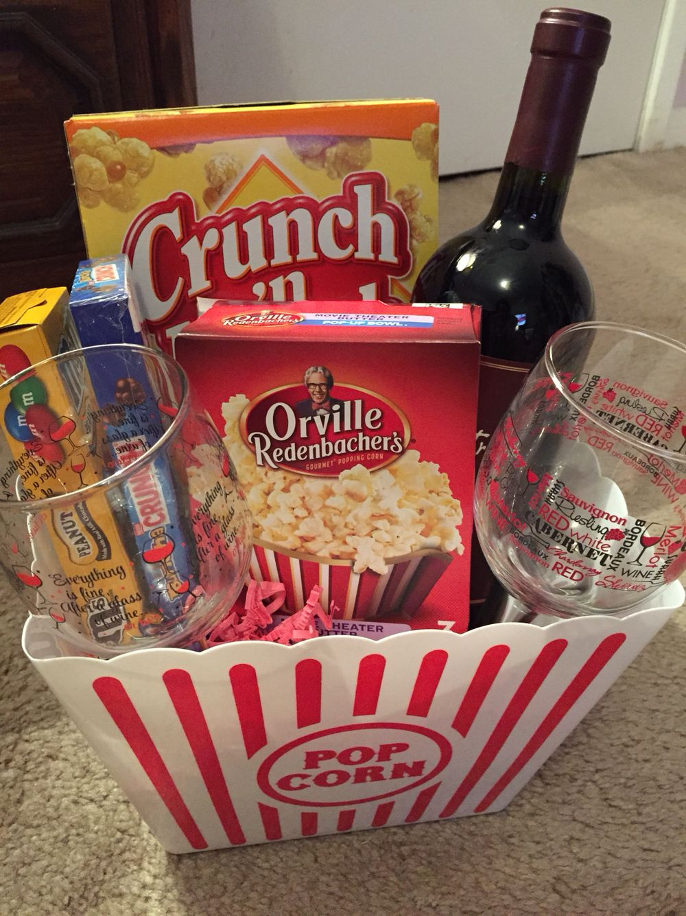 White Elephant Gift Basket Ideas
 Movie night basket