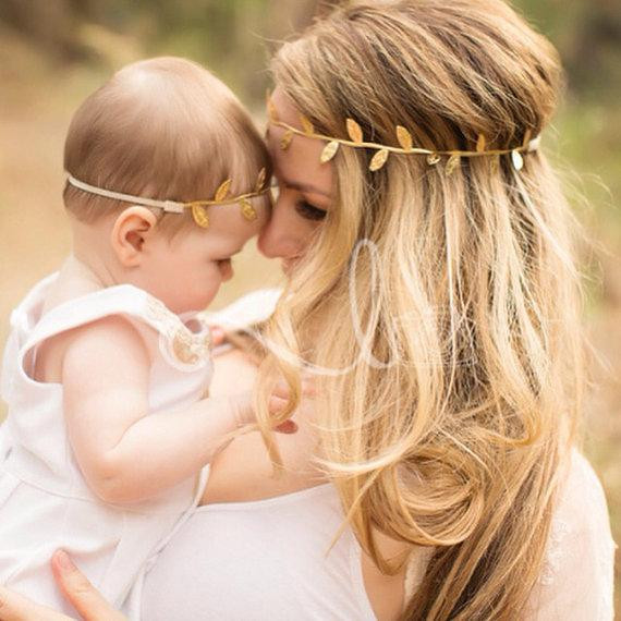 White Hair In Children
 Children Hair Accessories Baby Gold Leaves Headbands Kids