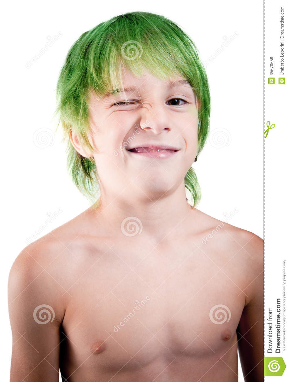 White Hair In Children
 Think green stock image Image of male care background