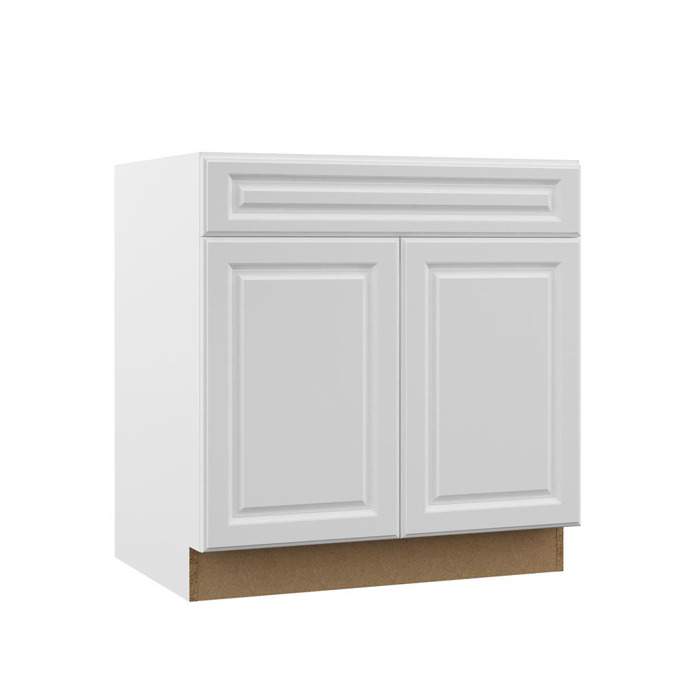 White Kitchen Base Cabinet
 Hampton Bay Designer Series Elgin Assembled 33x34 5x23 75