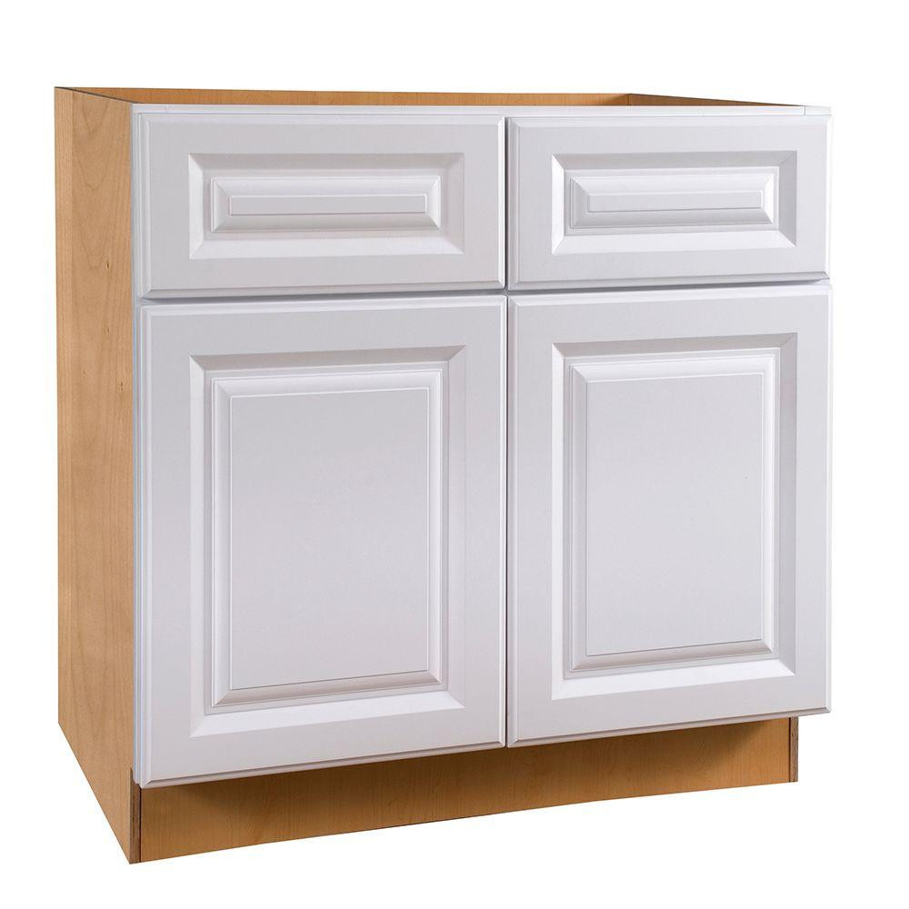 White Kitchen Base Cabinet
 Home Decorators Collection Hallmark Assembled 33x34 5x24