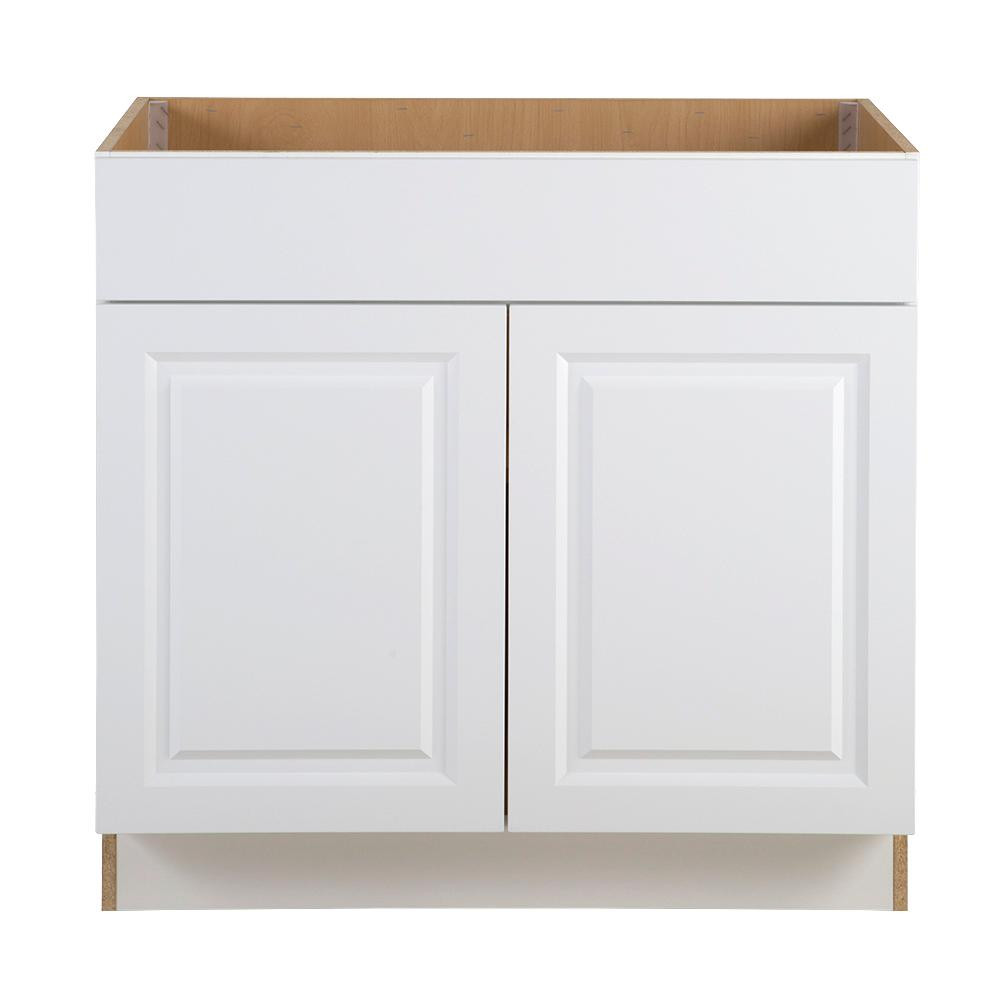 White Kitchen Base Cabinet
 Hampton Bay Benton Assembled 36 in x 24 5 in x 34 5 in