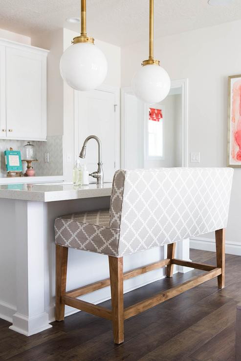 White Kitchen Bench
 Grey Lattice Kitchen Island Bench Transitional Kitchen