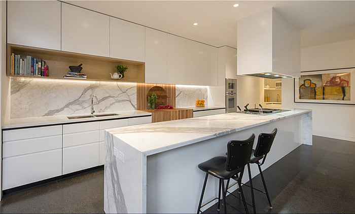 White Kitchen Bench
 My Decorative kitchen marble benchtop white cupboards