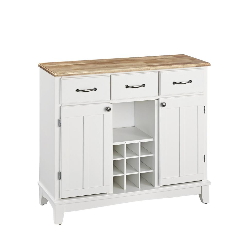 White Kitchen Buffet
 Home Styles White and Natural Buffet with Wine Storage
