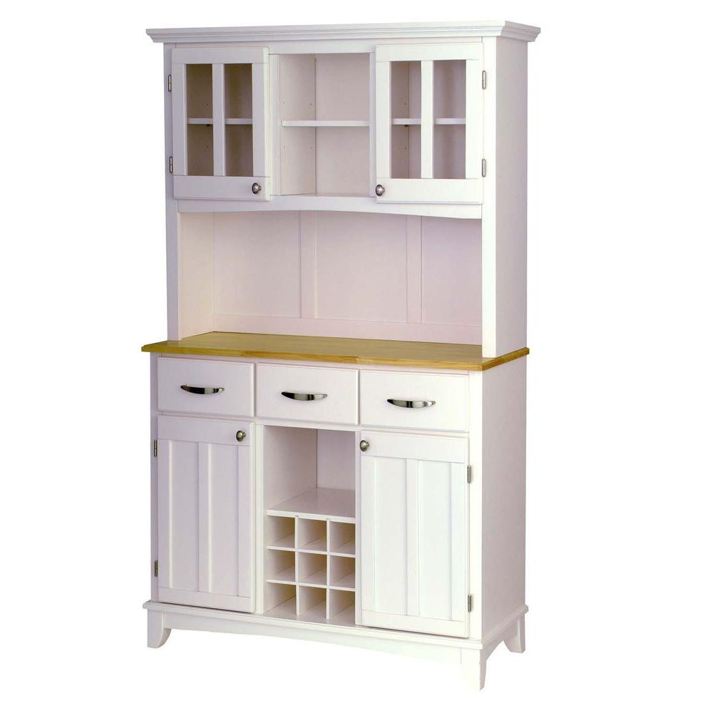 White Kitchen Buffet
 Home Styles White and Natural Buffet with Hutch 5100 0021