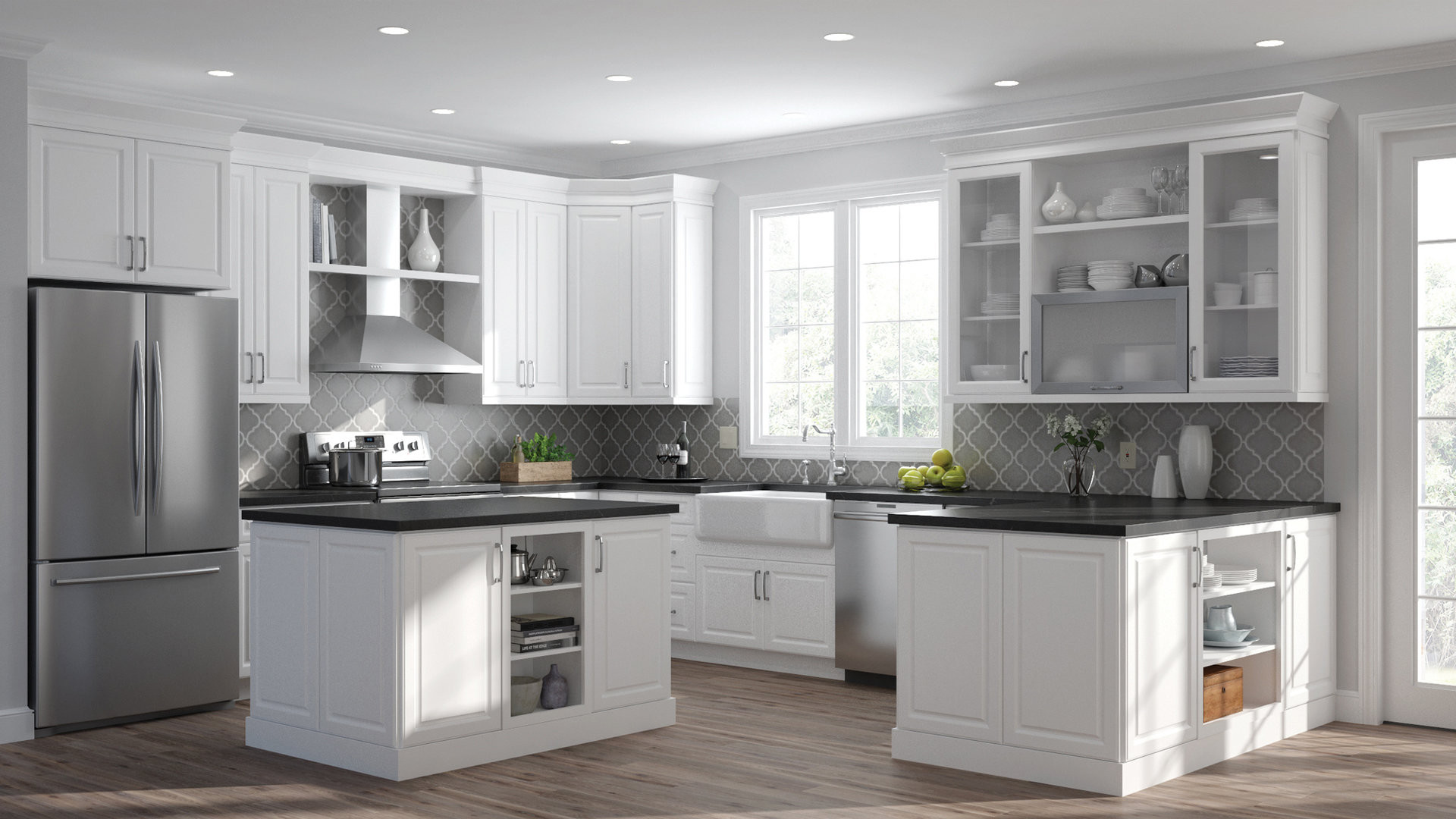 White Kitchen Cabinet Images
 Elgin Double Oven Cabinets in White – Kitchen – The Home Depot