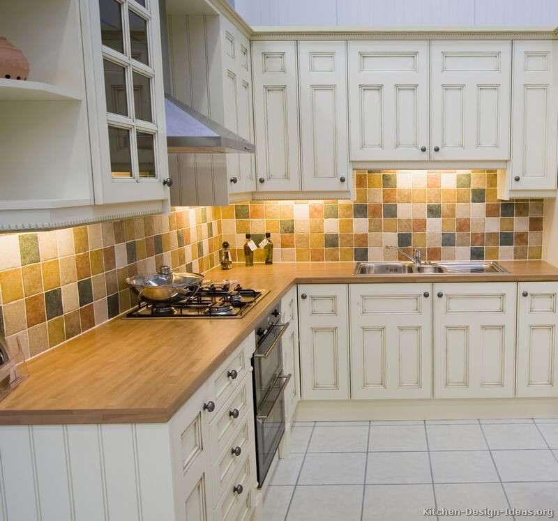 White Kitchen Cabinets Backsplash Ideas
 of Kitchens Traditional f White Antique