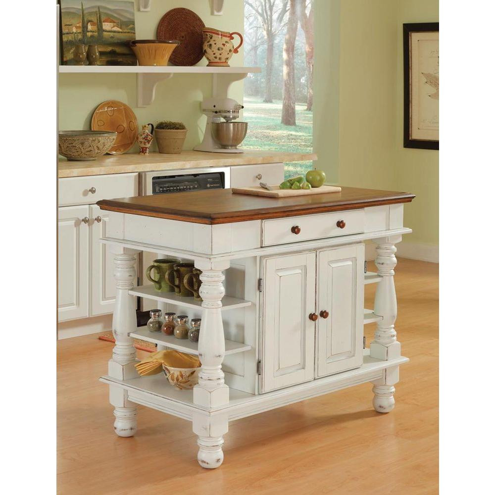 White Kitchen Storage
 Home Styles Americana White Kitchen Island With Storage