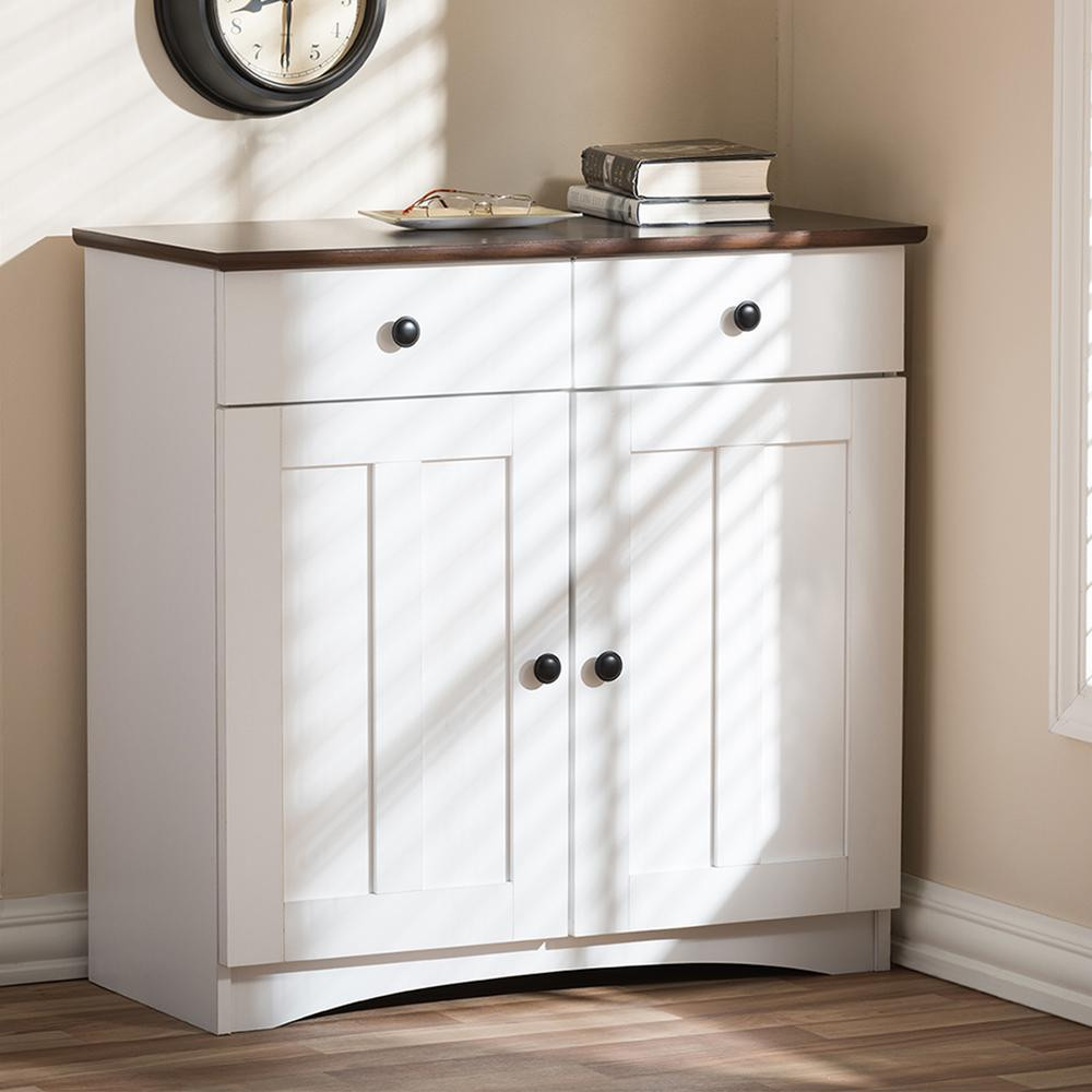 White Kitchen Storage
 Baxton Studio Lauren Contemporary 30 42 in H x 31 2 in W