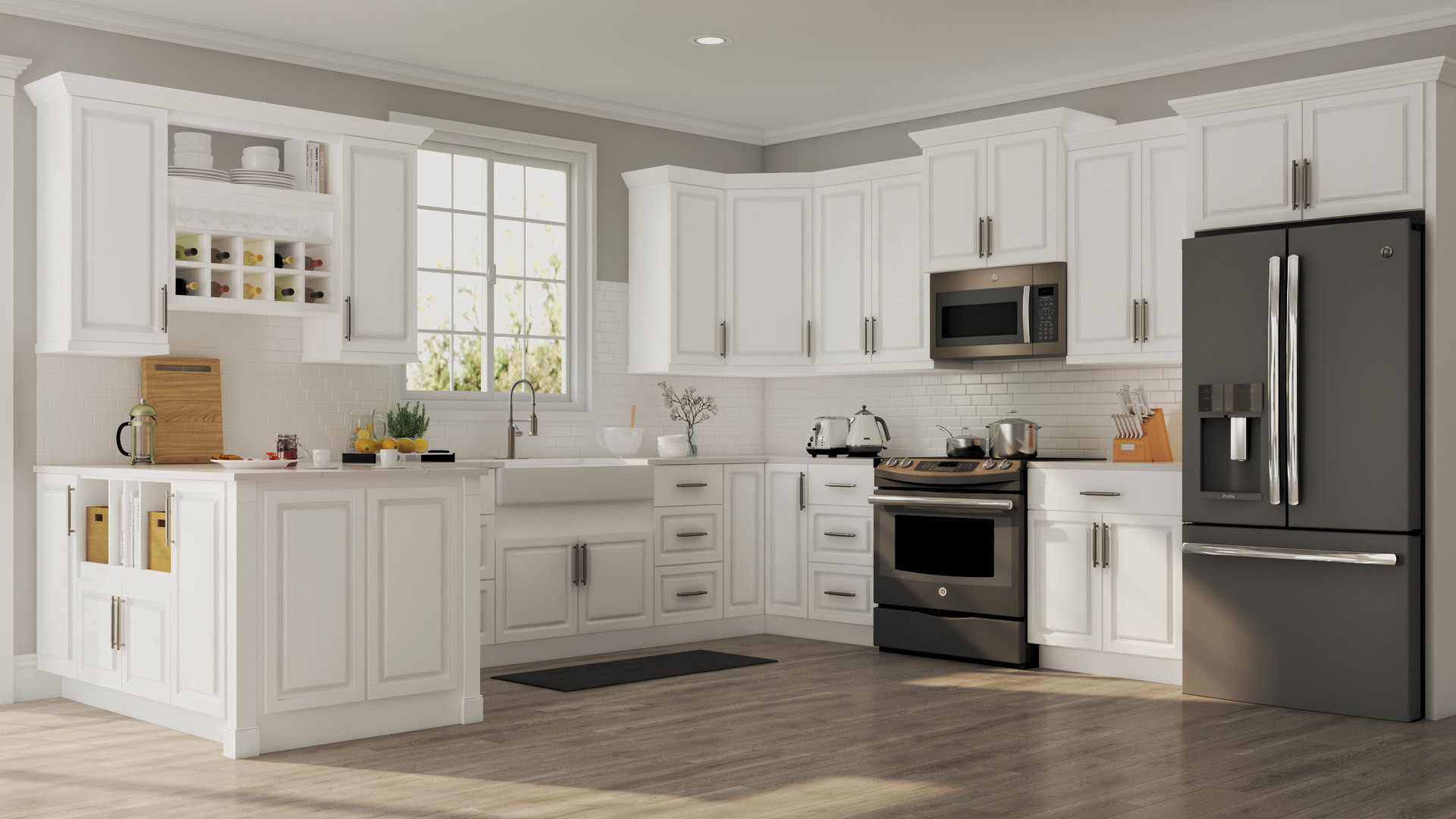 White Kitchen Wall Cabinet
 Hampton Wall Cabinets in White – Kitchen – The Home Depot