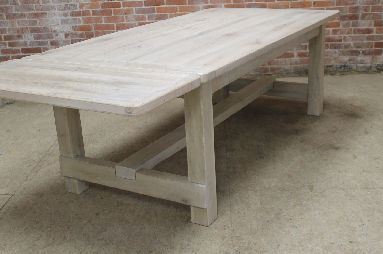 White Washed Kitchen Tables
 White Washed Farm Table with Custom Trestle ECustomFinishes