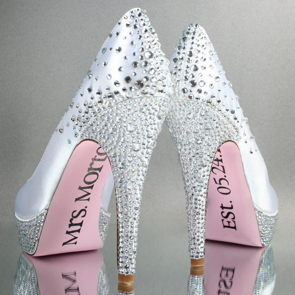 White Wedding Shoes With Rhinestones
 Wedding Shoes White Platform Wedding Shoes with Rhinestone