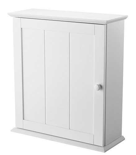 White Wood Bathroom Wall Cabinet
 Showerdrape Oakland White Wood Single Wall Cabinet