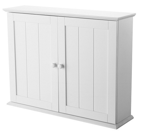 White Wood Bathroom Wall Cabinet
 Showerdrape Denver White Wood Double Wall Cabinet