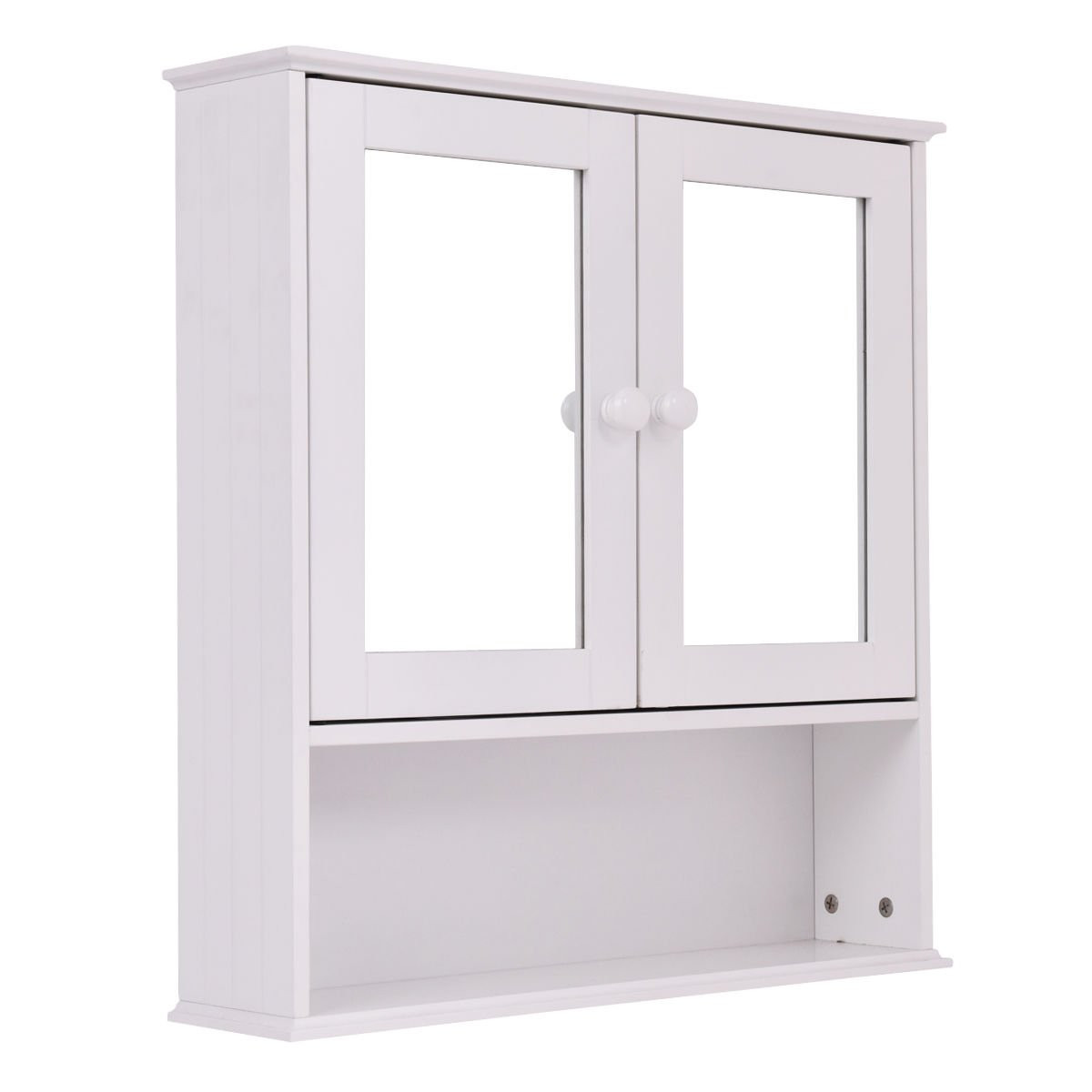 White Wood Bathroom Wall Cabinet
 Tangkula Bathroom Cabinet Double Mirror Door Wall Mount