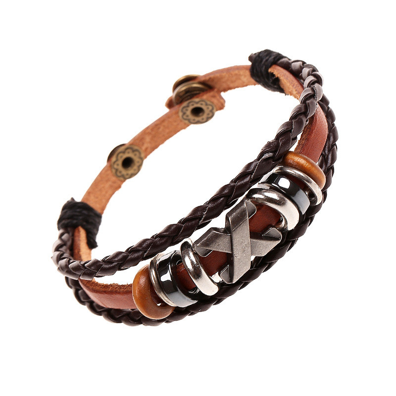 Wholesale Leather Bracelets
 newest jewelry Vintage Bracelet "X" word decor bangle
