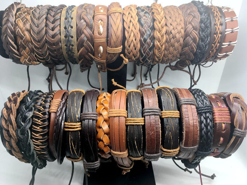 Wholesale Leather Bracelets
 Wholesale lot 30pcs Mix Style Genuine Handmade Leather