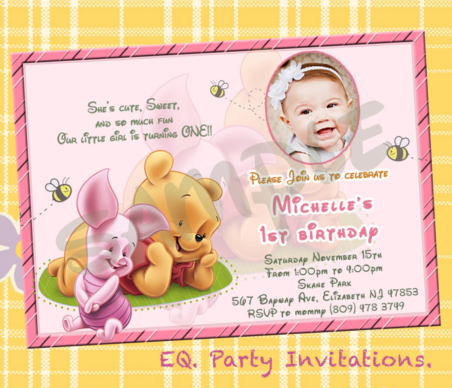 Winnie The Pooh 1st Birthday Invitations
 Winnie the pooh 1St Birthday Invitations printable