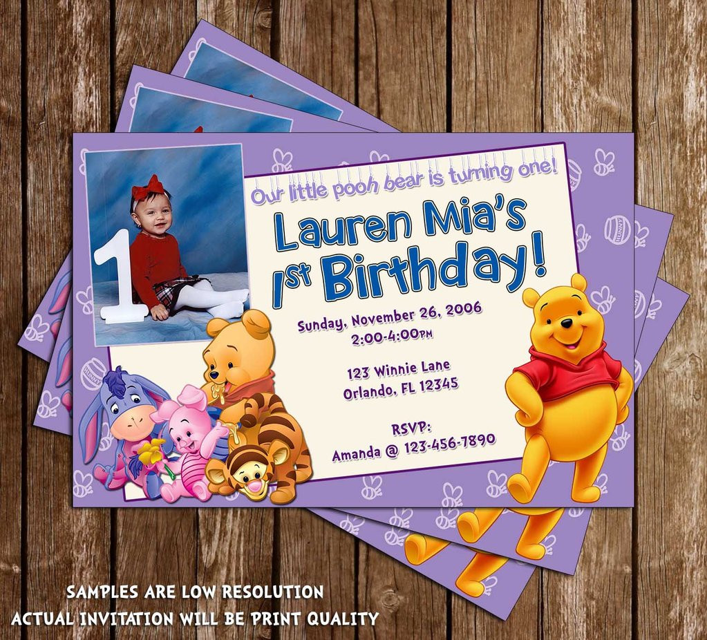 Winnie The Pooh 1st Birthday Invitations
 Novel Concept Designs Winnie the Pooh 1st Birthday