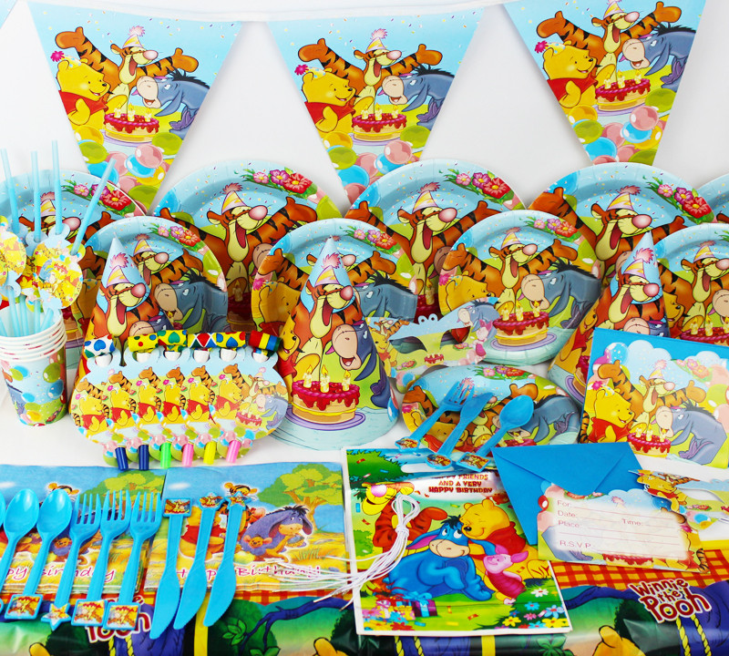Winnie The Pooh Birthday Party Decorations
 78pcs 2015 New Kids Birthday Party Decoration Set Birthday
