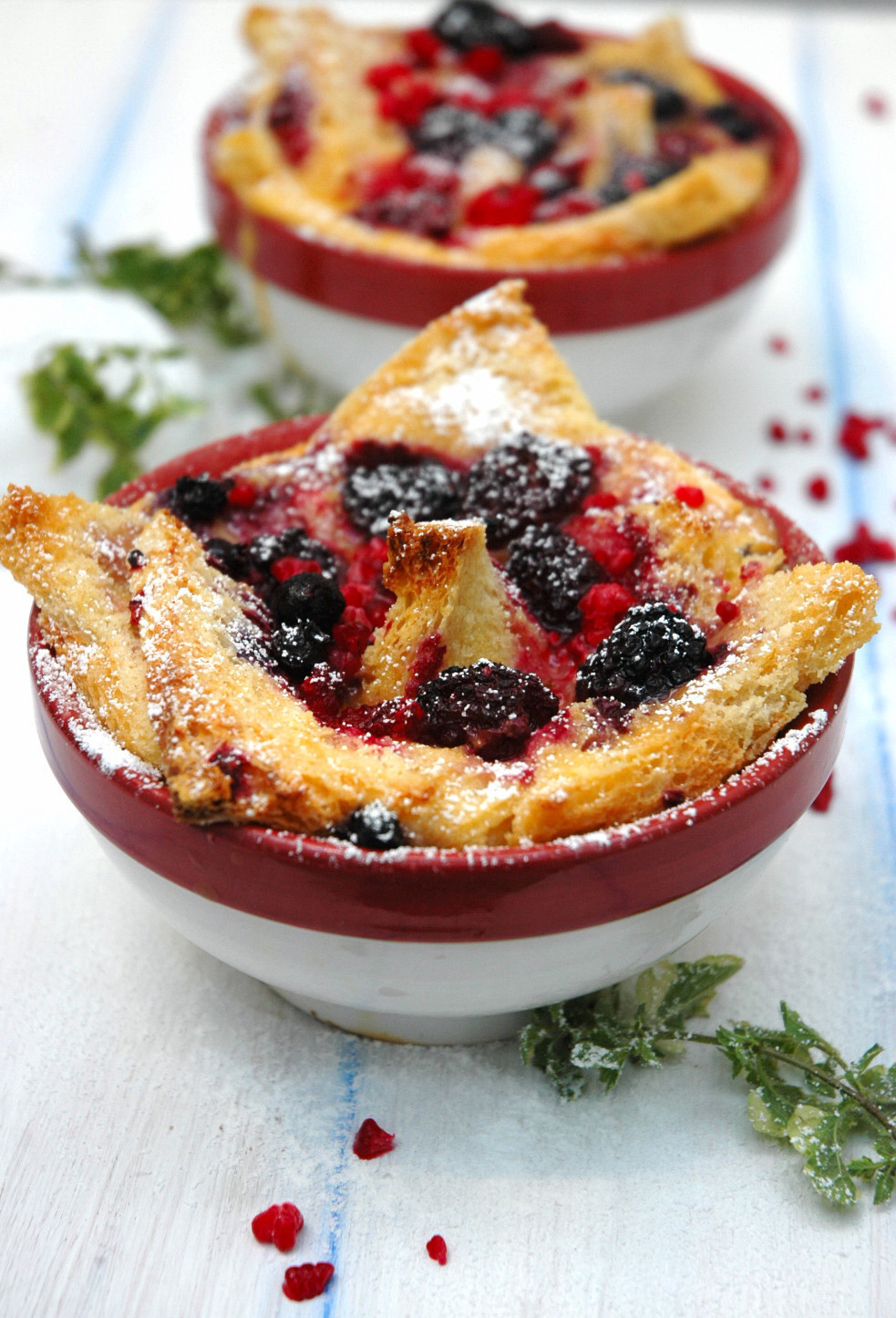 Winter Fruit Desserts
 Bread Pudding with Berries in Winter