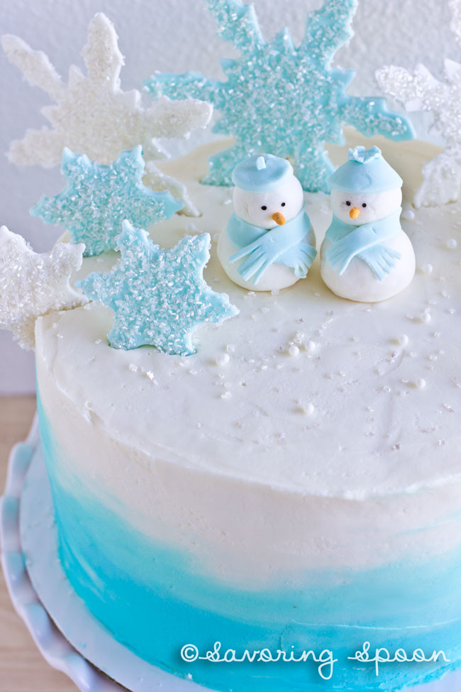 Winter Wonderland Birthday Cake
 Winter Wonderland Ombre Cake Savoring Spoon — Savoring Spoon