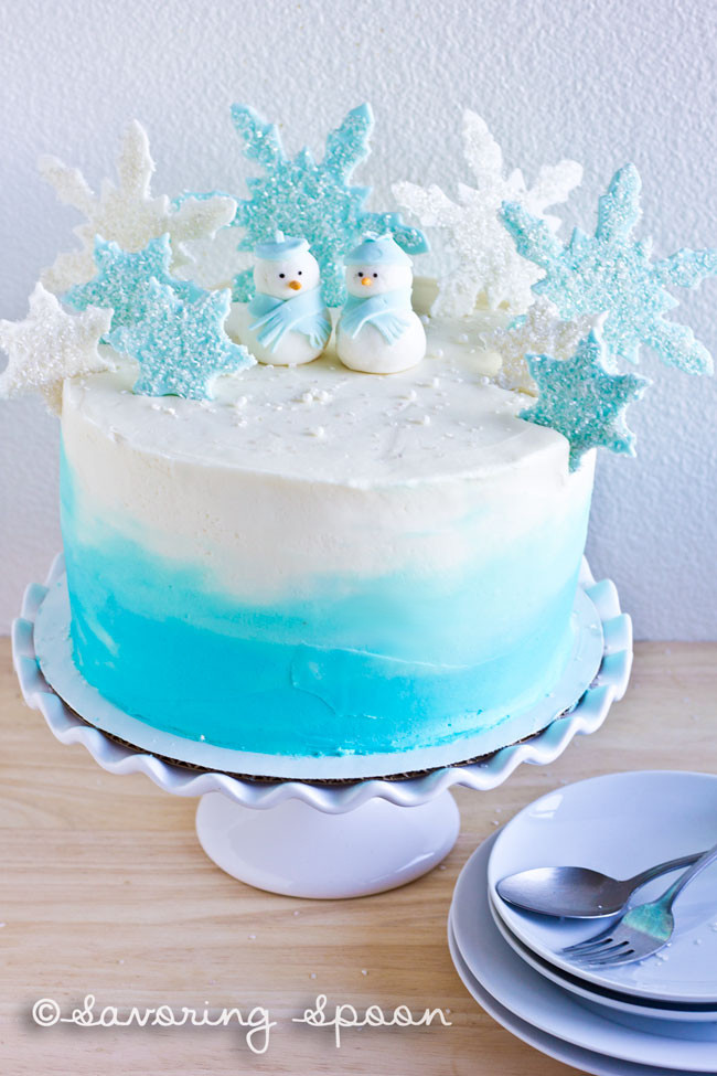 Winter Wonderland Birthday Cake
 Winter Wonderland Ombre Cake Savoring Spoon — Savoring Spoon