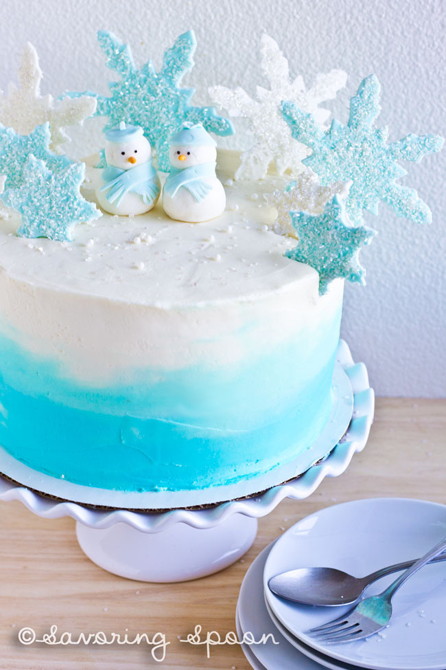 Winter Wonderland Birthday Cake
 Winter Wonderland Ombre Cake Savoring Spoon — Savoring Spoon