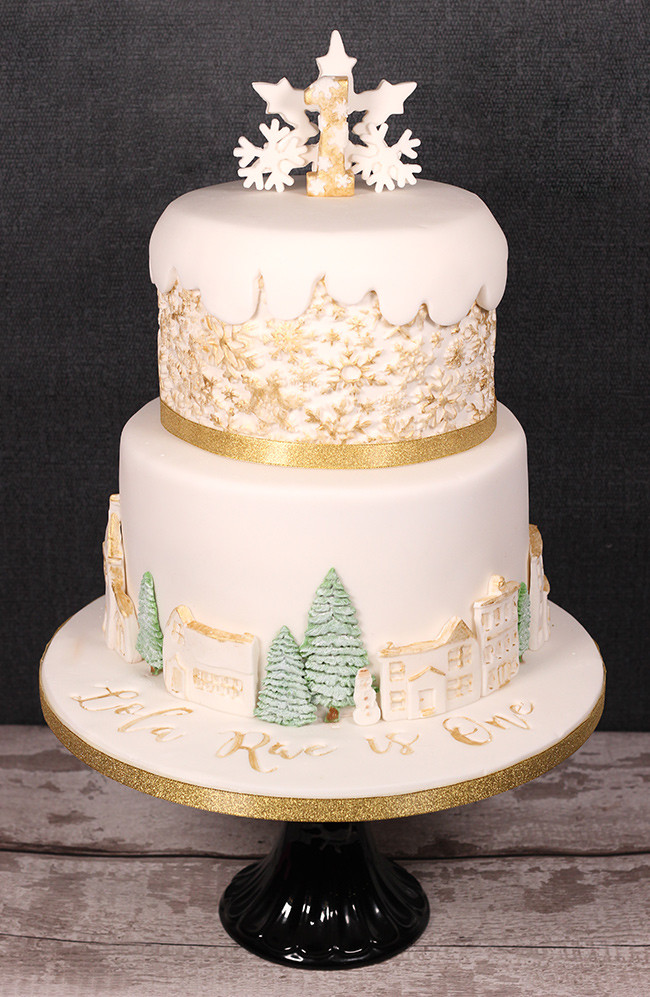 Winter Wonderland Birthday Cake
 Winter Wonderland 1st Birthday cake Cakey Goodness