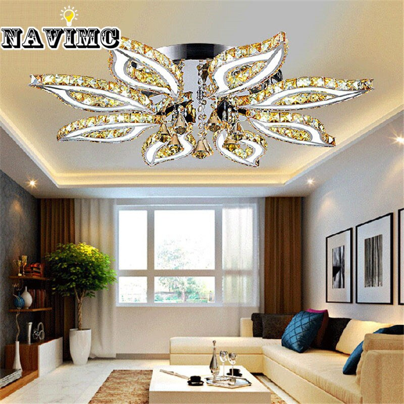Wireless Living Room Lights
 Princess Flush Mount Remote Control Square Crystal Ceiling