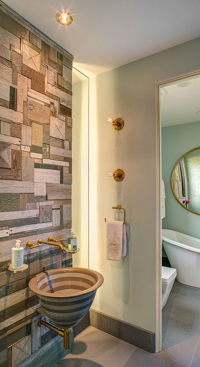 Wood Accent Wall Bathroom
 Salvaged Style 10 Ways to Transform Your Bathroom with