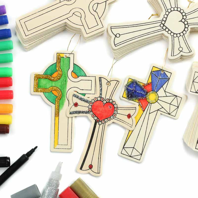 Wood Craft Kits For Kids
 Wood Cutout Cross Ornaments Kid s Craft Kit Activity