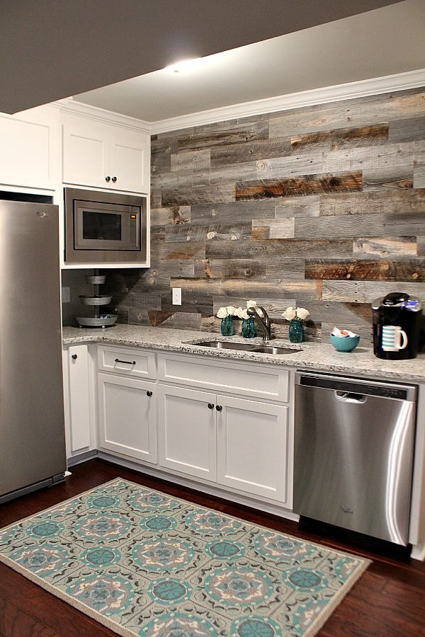 Wood Kitchen Backsplash
 25 Frugal and Creative Kitchen Backsplash DIY Projects