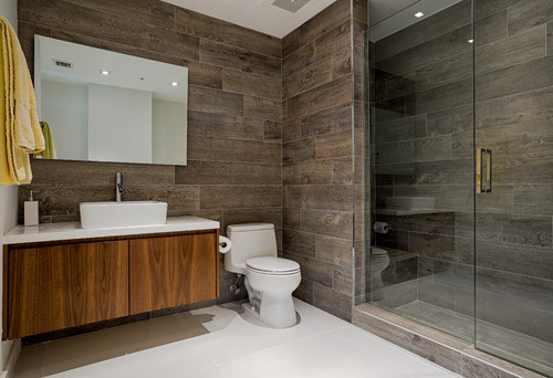 Wood Look Bathroom Tile
 Wood Look Porcelain Tile in Bathrooms