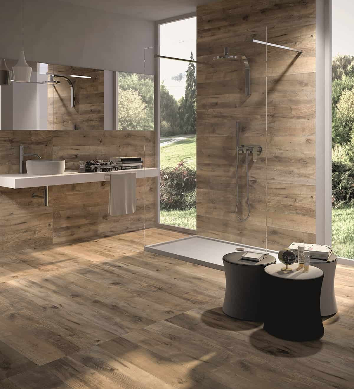 Wood Look Bathroom Tile
 Wood Look Tile 17 Distressed Rustic Modern Ideas