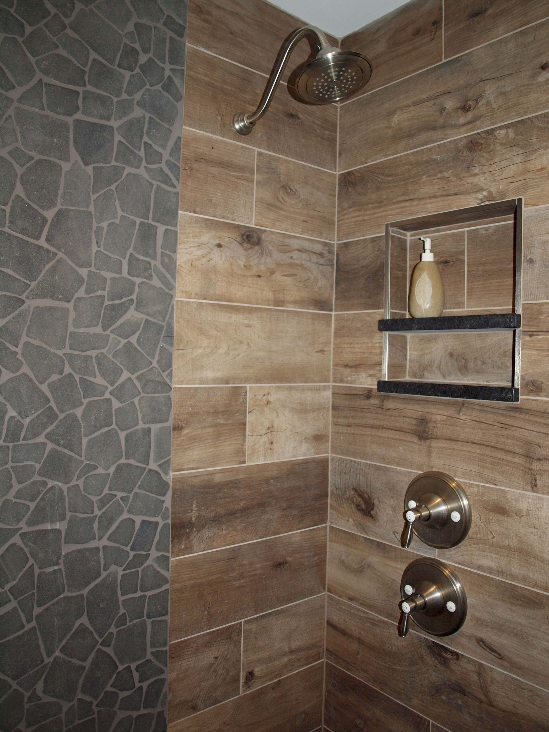 Wood Look Bathroom Tile
 Wood Look Tile on Walls Normandy Remodeling