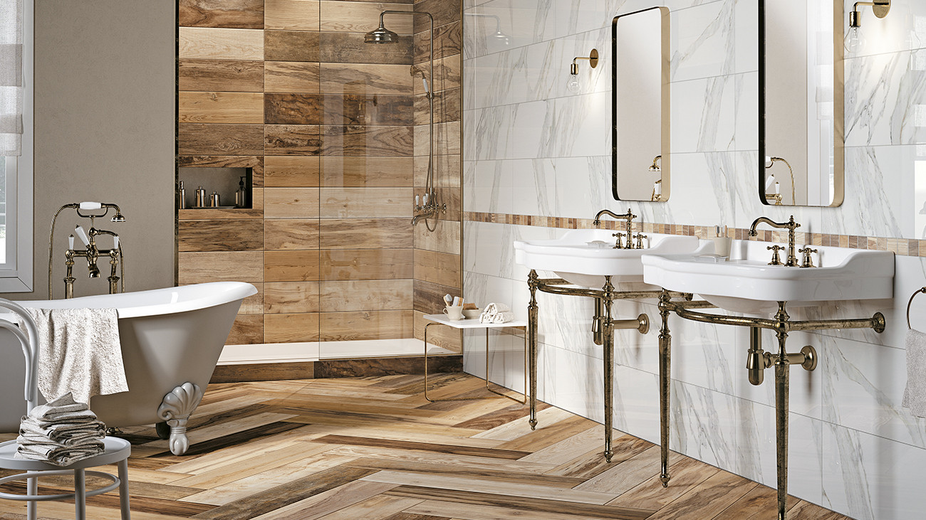 Wood Look Bathroom Tile
 Choosing wood look porcelain tiles as a new option for