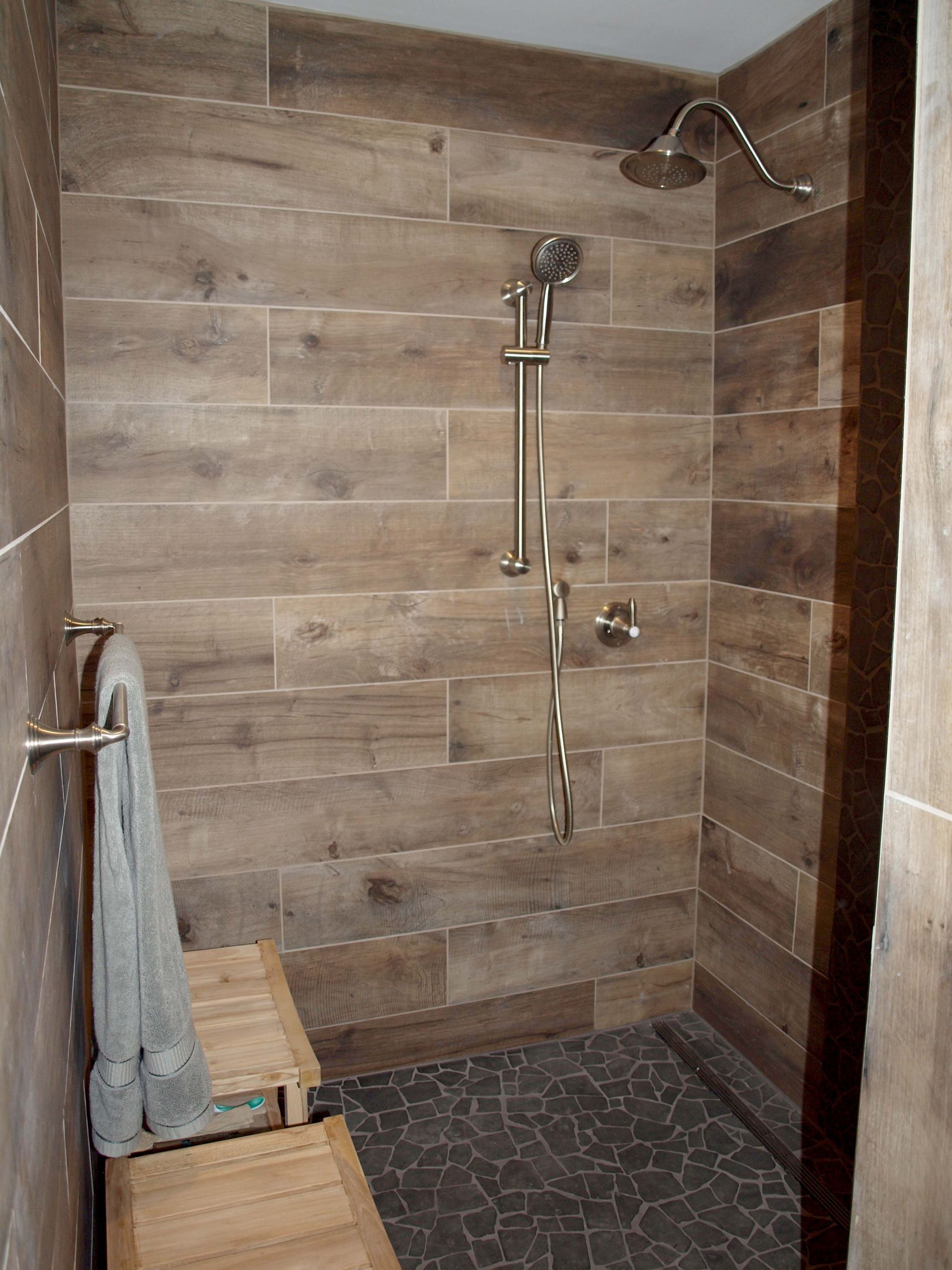 Wood Look Bathroom Tile
 Wood Look Tile on Walls Normandy Remodeling