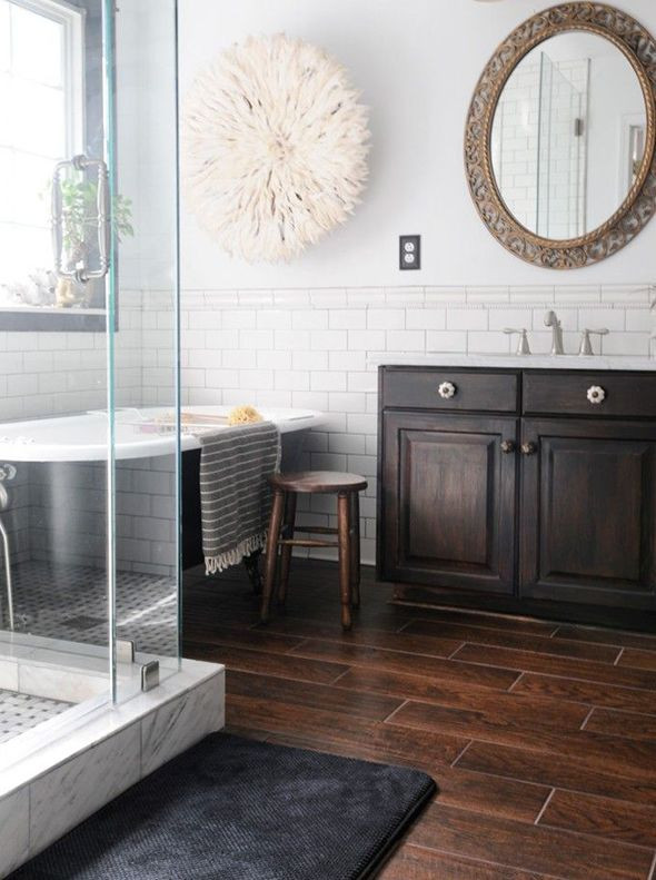 Wood Look Tile Bathrooms
 8 Tips for Nailing the Wood Tile Look Little Green