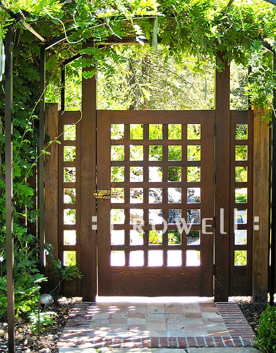 Wooden Backyard Gates
 Open Grid Custom Wood Garden Gate 60