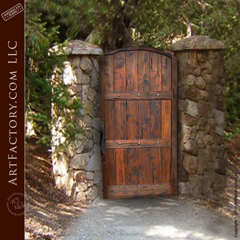 Wooden Backyard Gates
 Rustic Garden Gate Custom Handcrafted Arched Wooden Gates