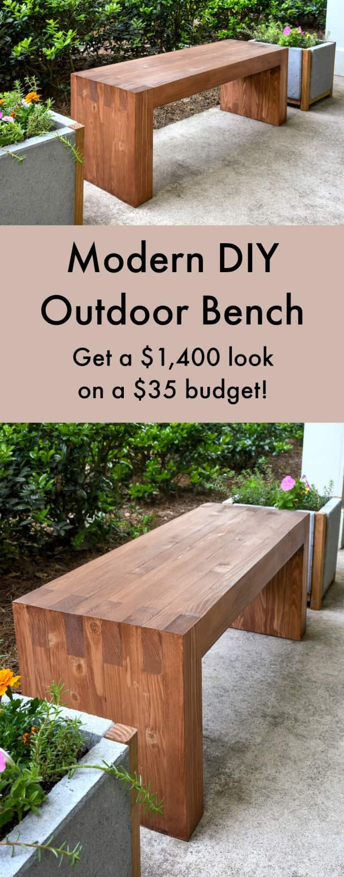 Wooden Bench DIY
 Williams Sonoma inspired DIY outdoor bench diycandy