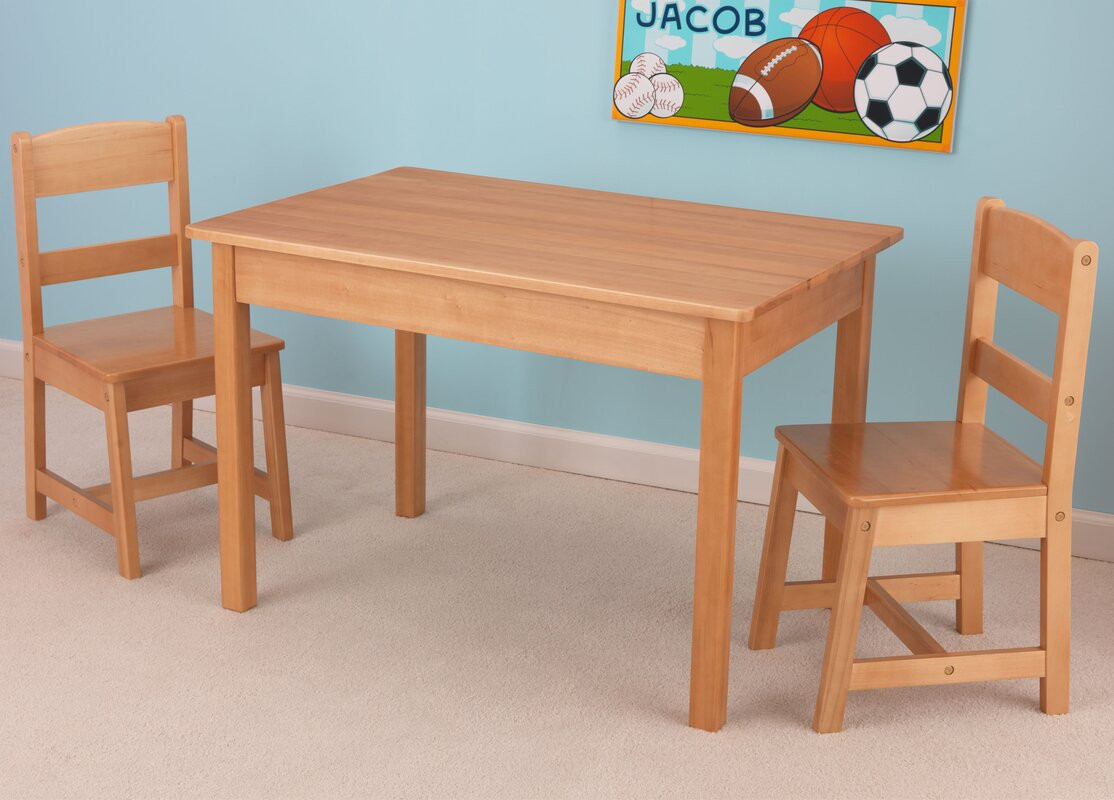 Wooden Kids Table
 KidKraft Kids 3 Piece Wood Table & Chair Set & Reviews