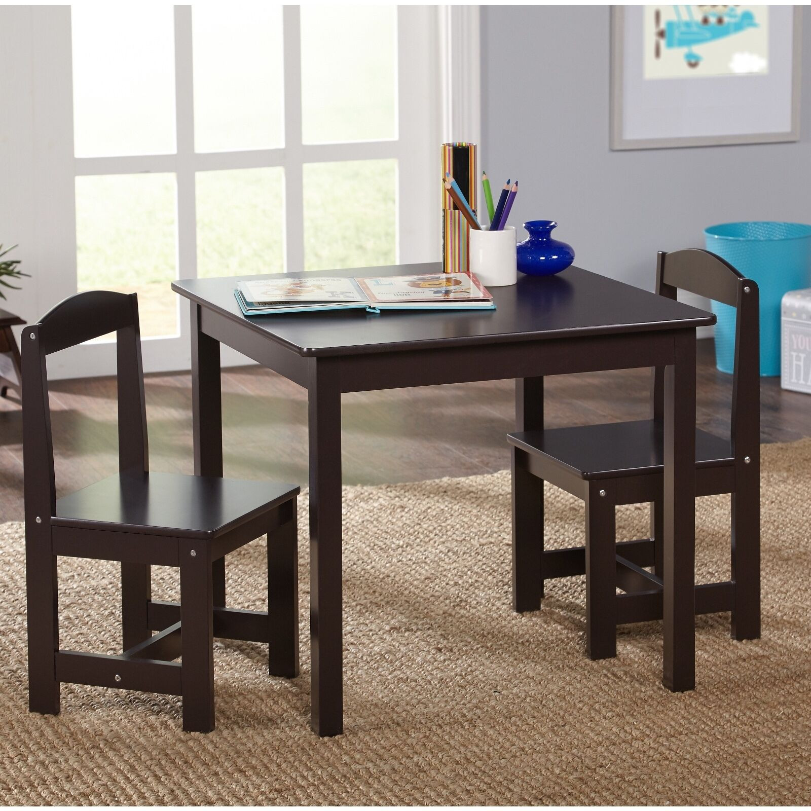 Wooden Kids Table
 Study Small Table and Chair Set Generic 3 Piece Wood