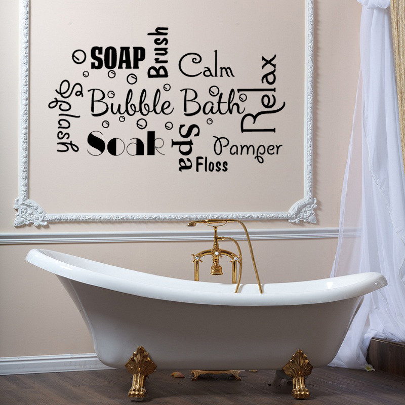 Words On Bathroom Walls
 Bathroom Wall Sticker Words