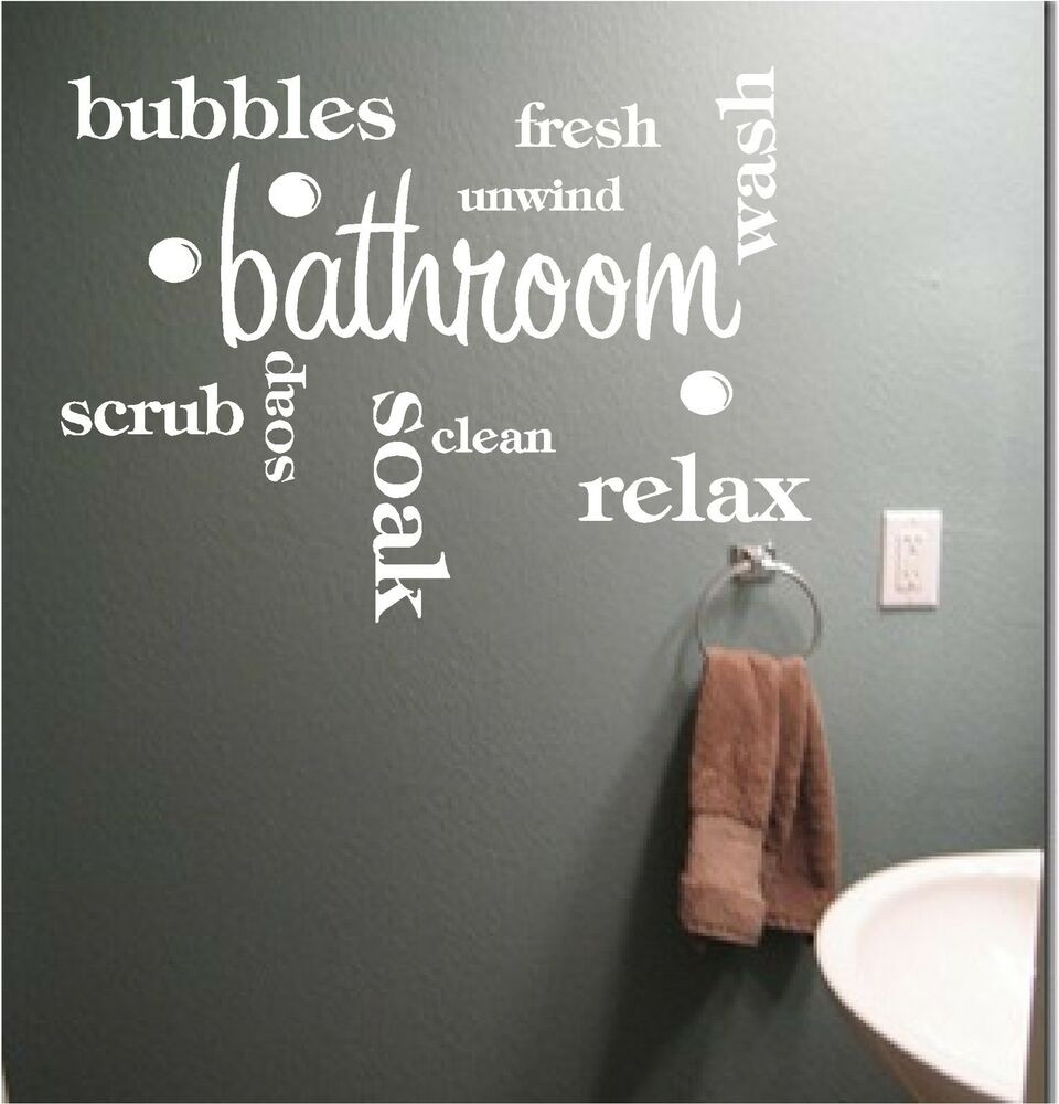 Words On Bathroom Walls
 BATHROOM WORD CLOUD vinyl wall art QUOTE sticker wash