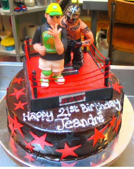 Wwe Birthday Cake
 Wrestling WWE theme chocolate birthday cake with ring and