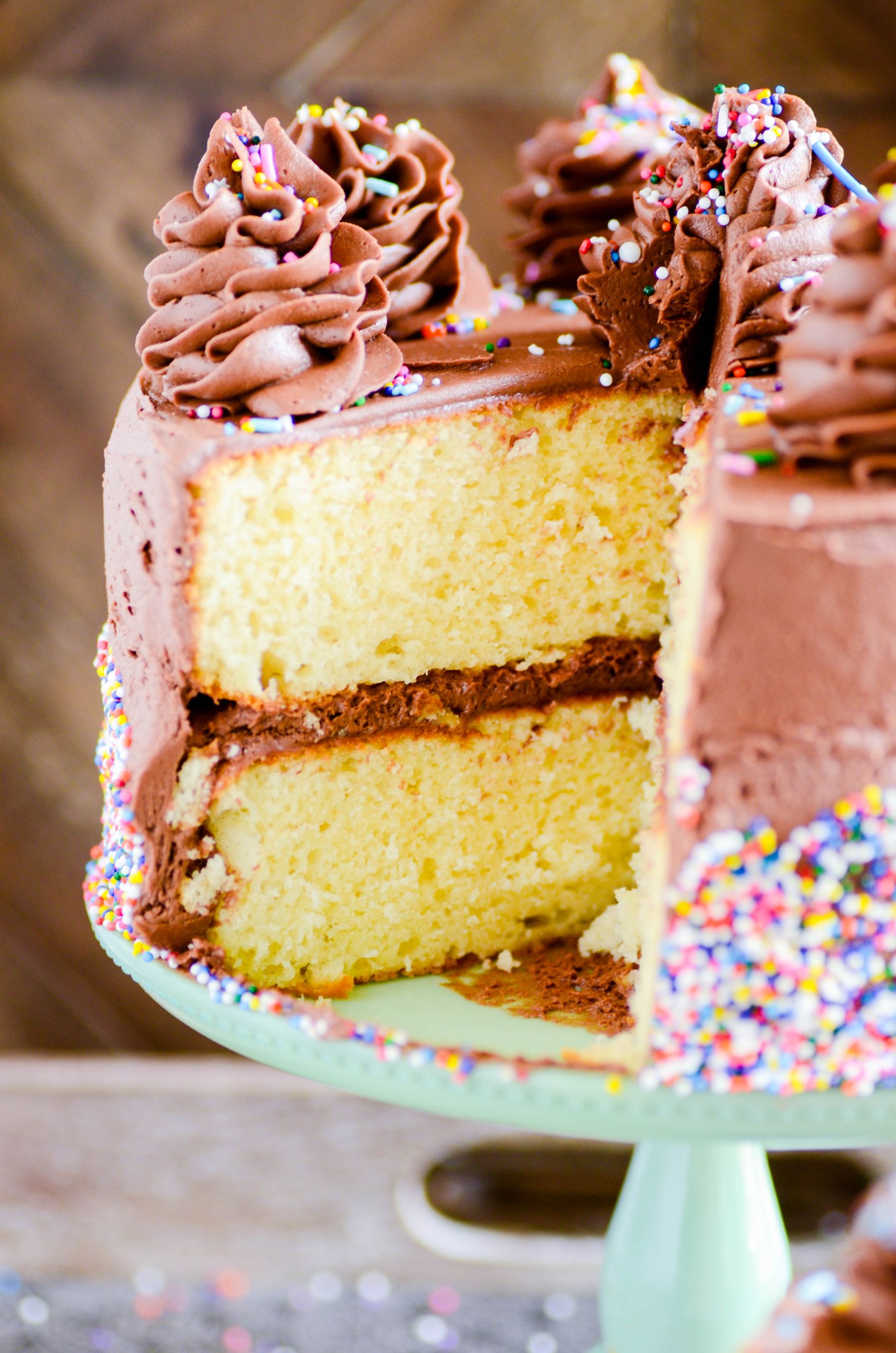 Yellow Birthday Cake
 Another Yellow Birthday Cake with Chocolate Frosting